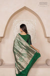 Bottle Green Handwoven Banarasi Silk Saree