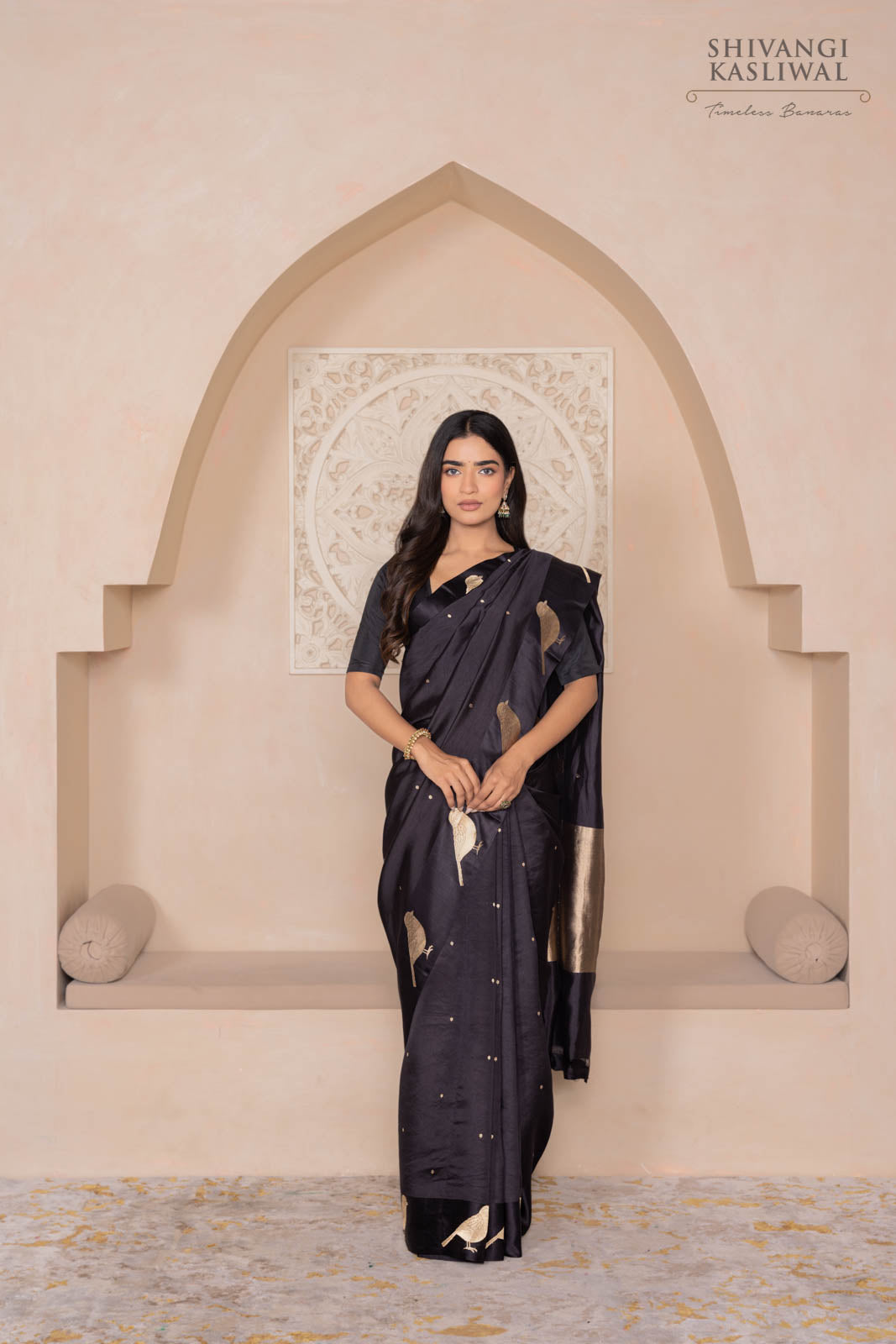 Black Handwoven Banarasi Pure Silk Saree