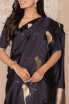 Black Handwoven Banarasi Pure Silk Saree