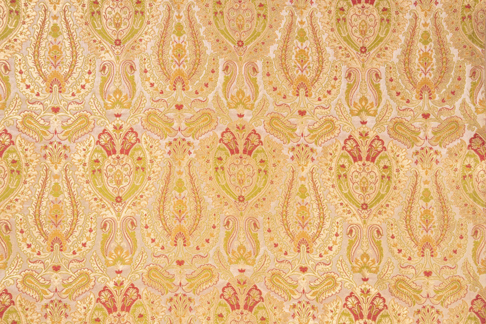 Off-White Handwoven Banarasi Brocade Fabric