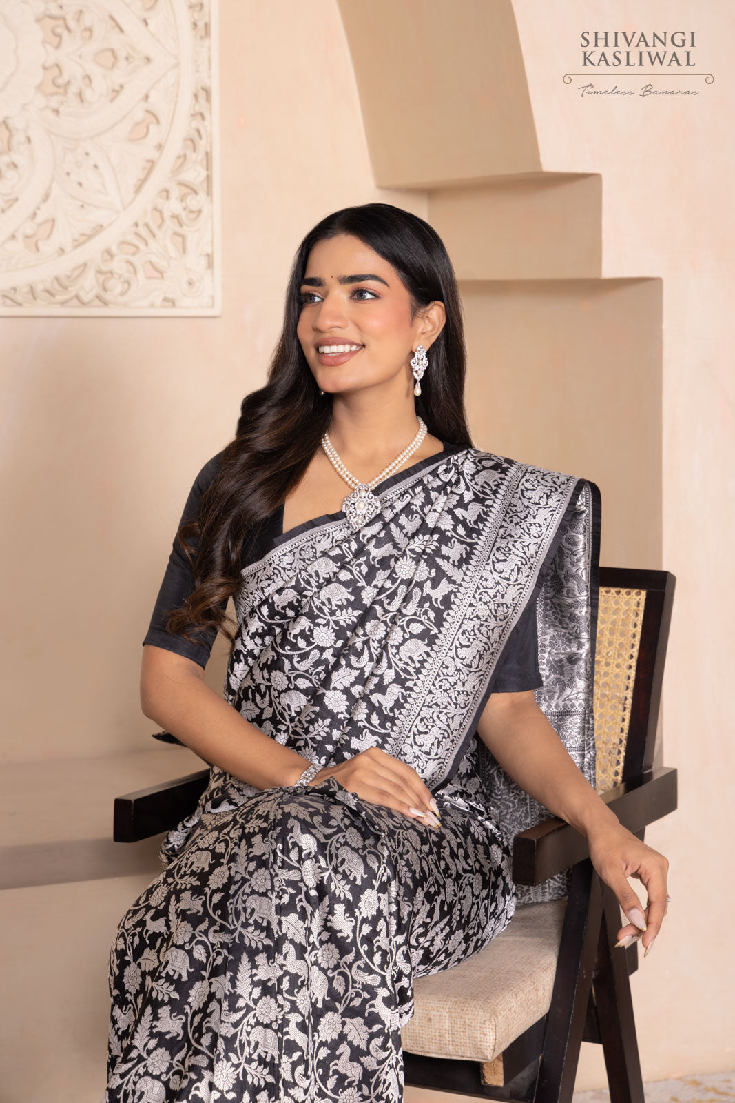 Black Handwoven Banarasi Silk Saree