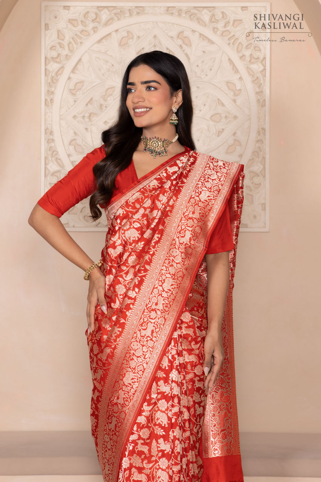 Red Handwoven Banarasi Silk Saree