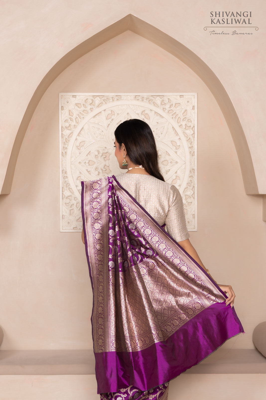 Magenta Pink Handwoven Banarasi Silk Saree