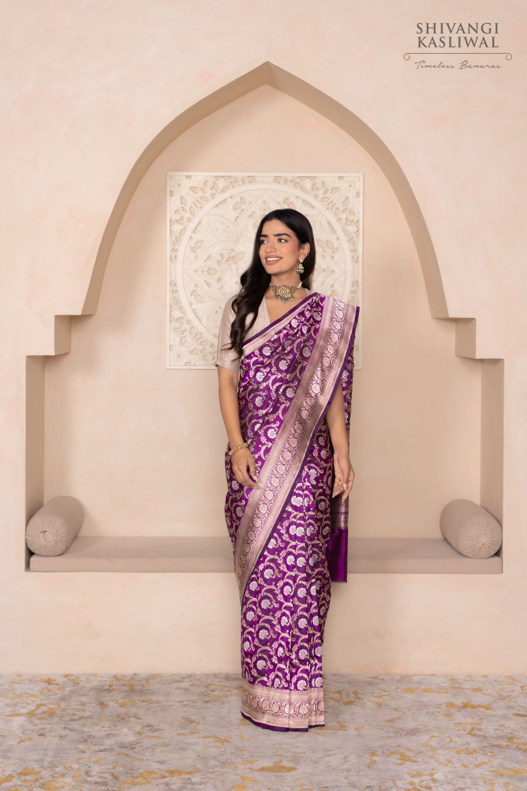 Magenta Pink Handwoven Banarasi Silk Saree