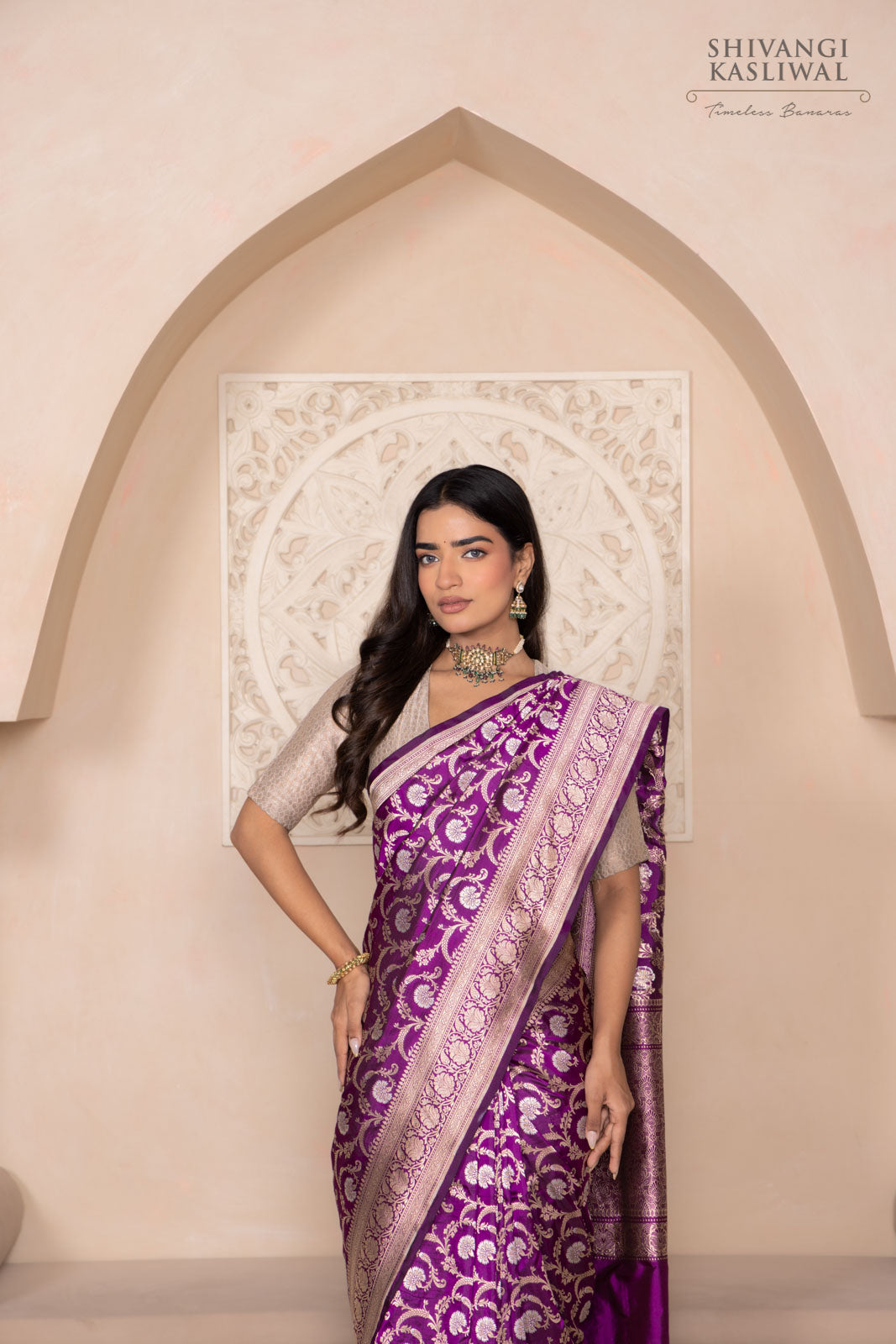 Magenta Pink Handwoven Banarasi Silk Saree