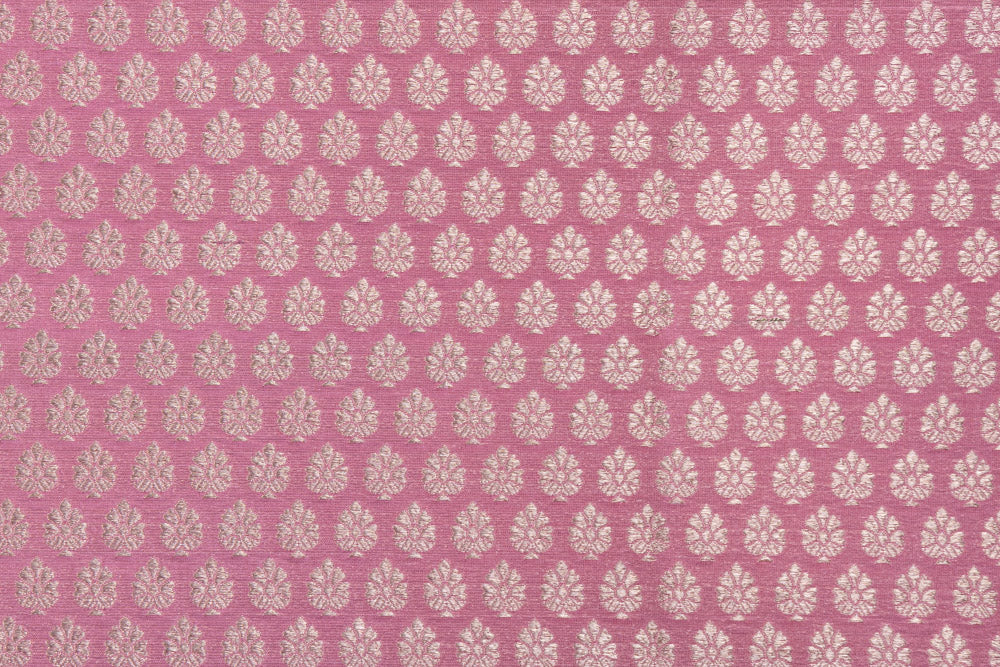 Pink Handwoven Banarasi Brocade Fabric