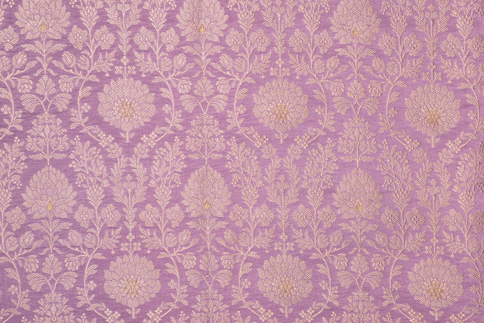 Lavender Handwoven Banarasi Brocade Fabric