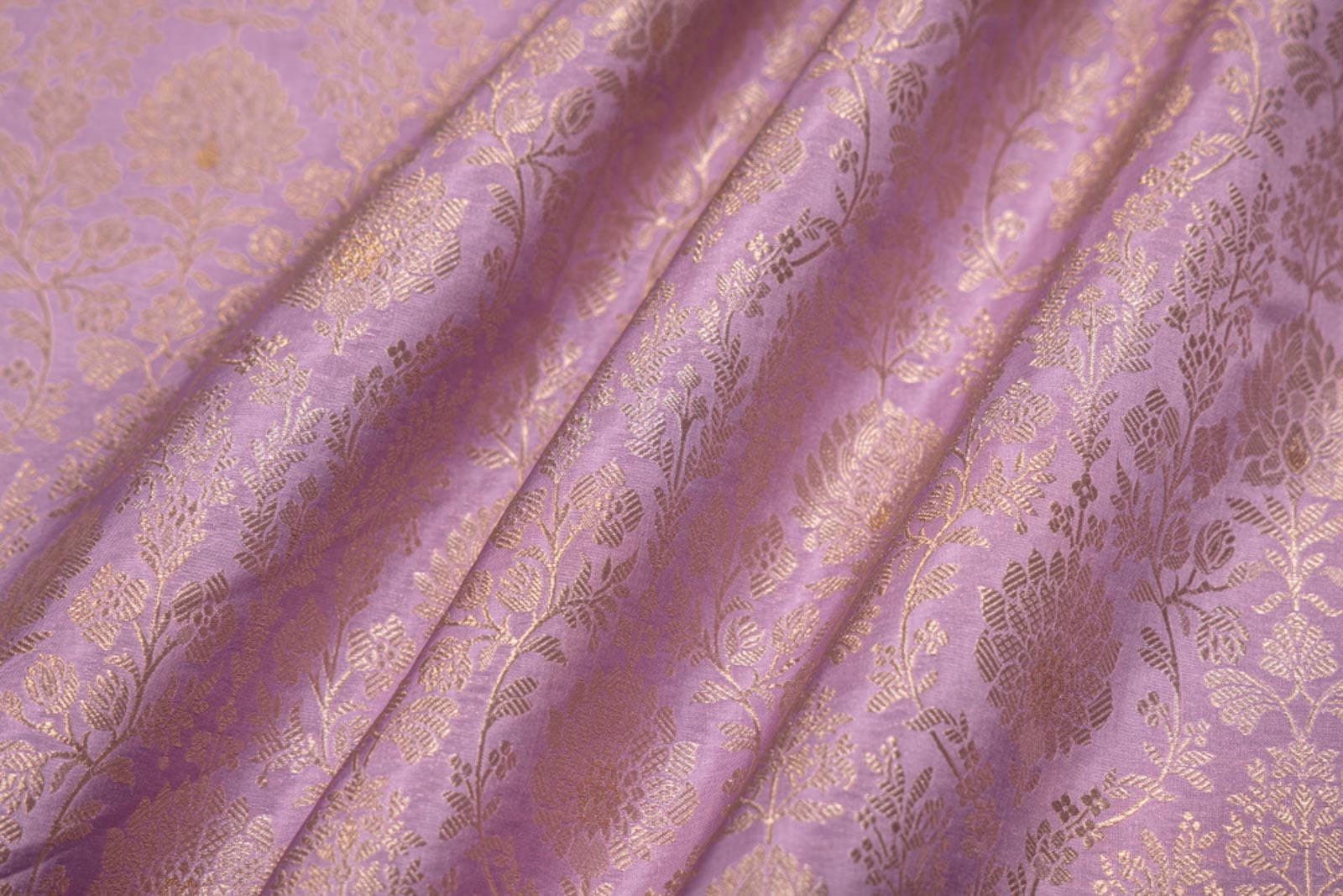 Lavender Handwoven Banarasi Brocade Fabric
