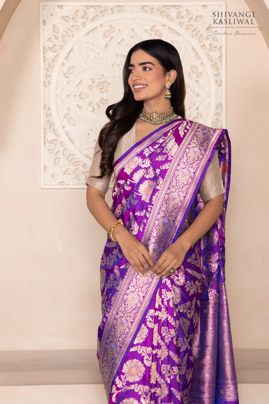 Magenta Pink Handwoven Banarasi Silk Saree