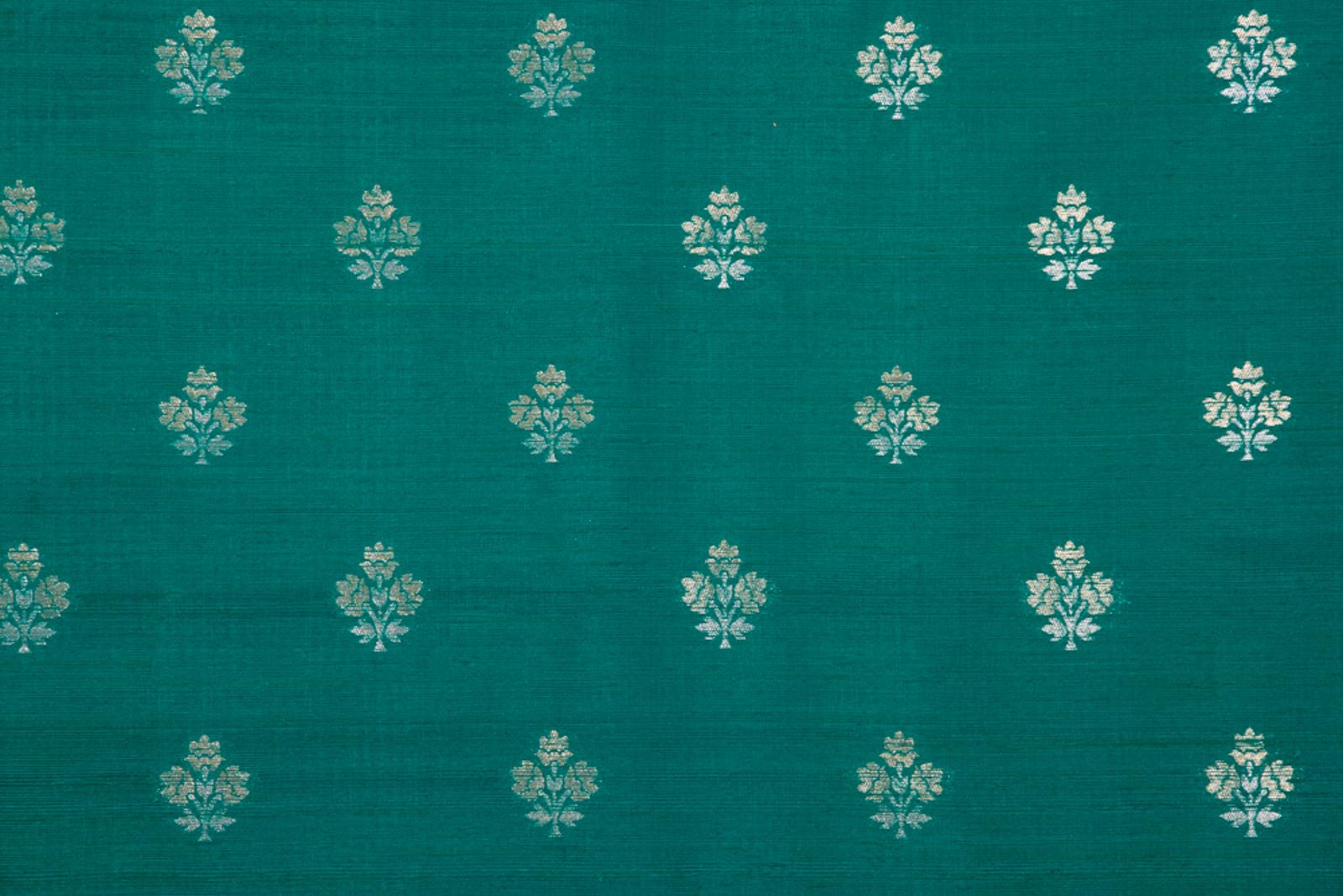 Teal Blue Handwoven Banarasi Raw Silk Fabric