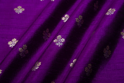Purple Handwoven Banarasi Raw Silk Fabric