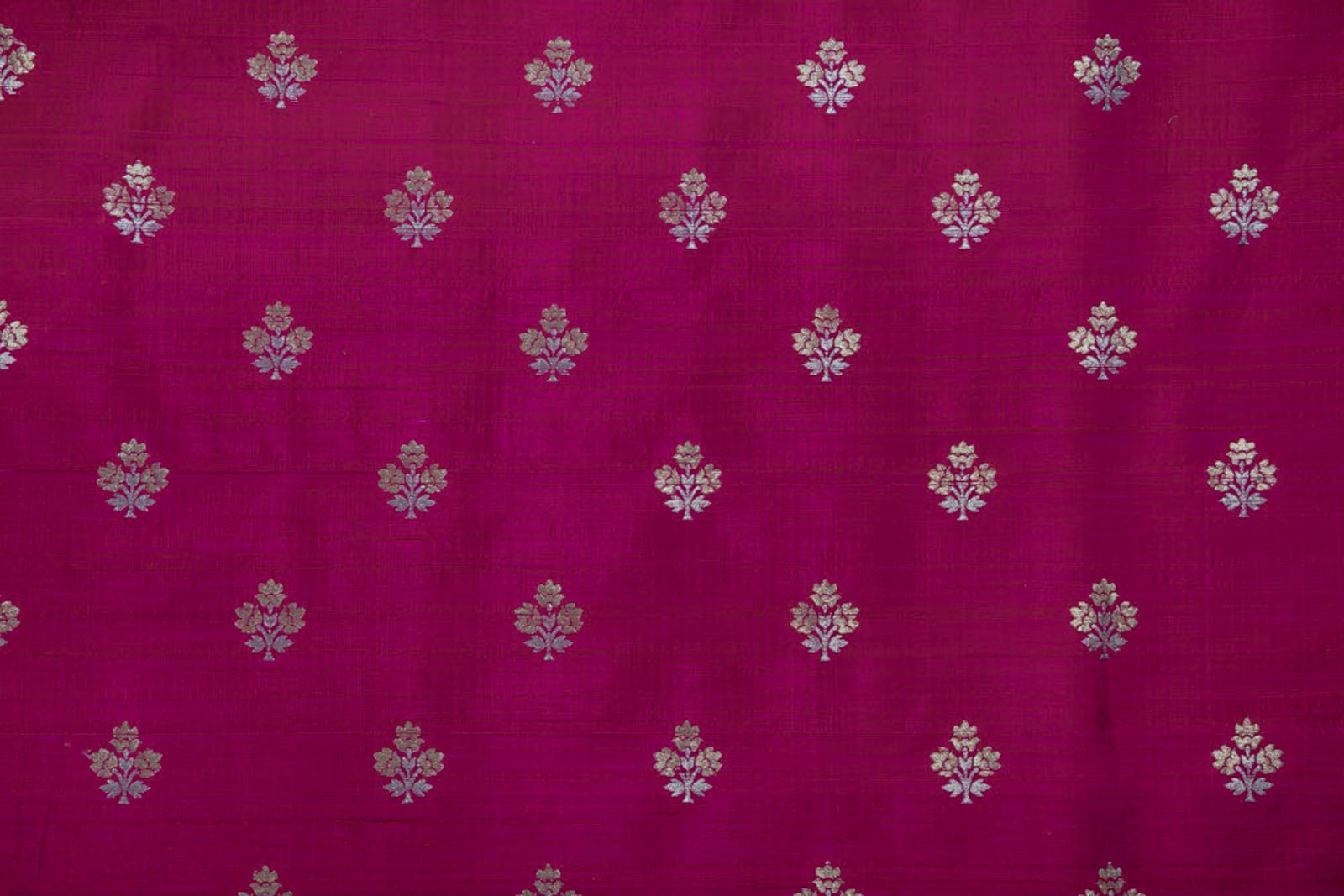 Magenta Pink Handwoven Banarasi Raw Silk Fabric