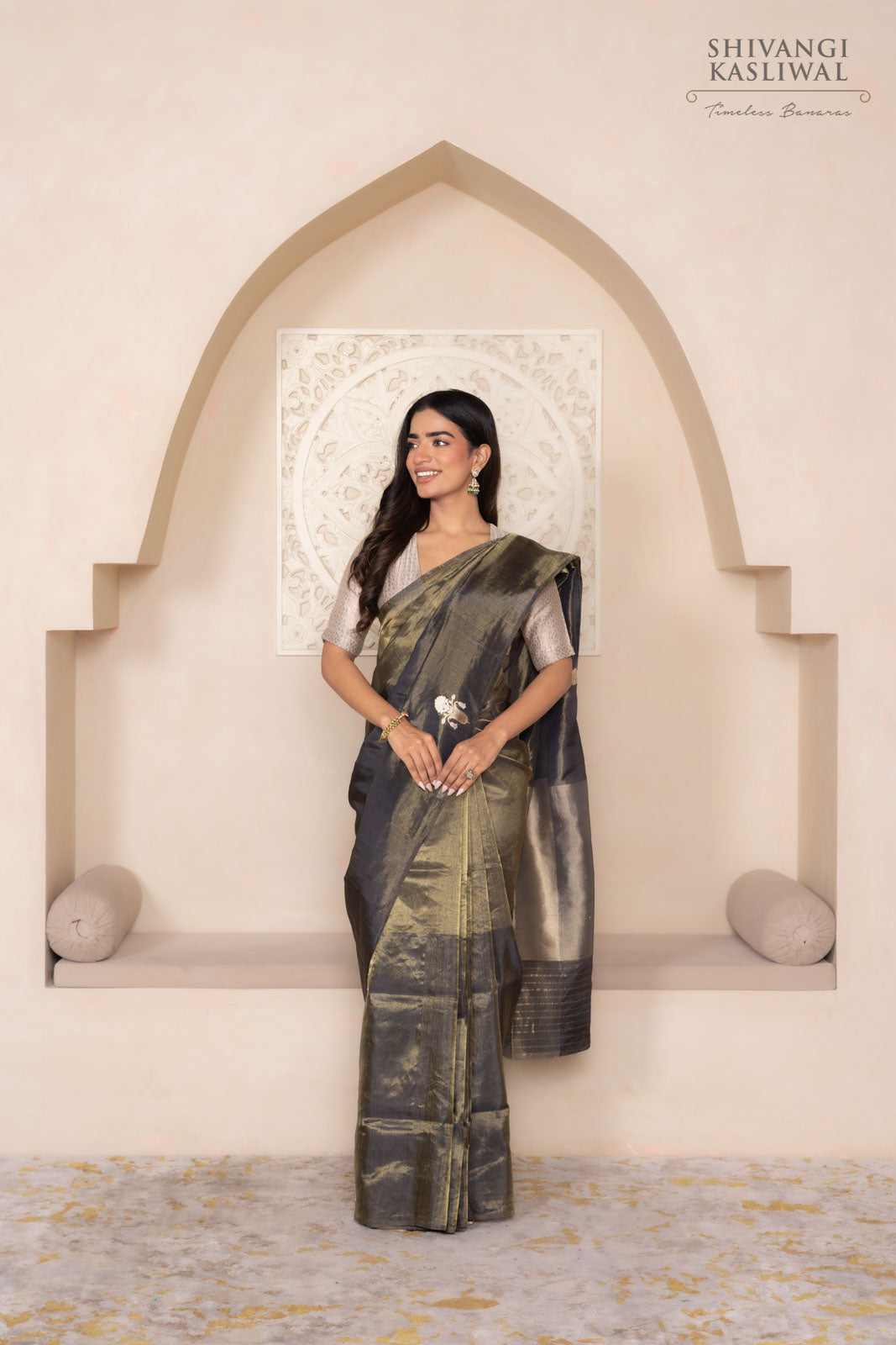 Black Handwoven Banarasi Kadhua Tissue Silk Saree