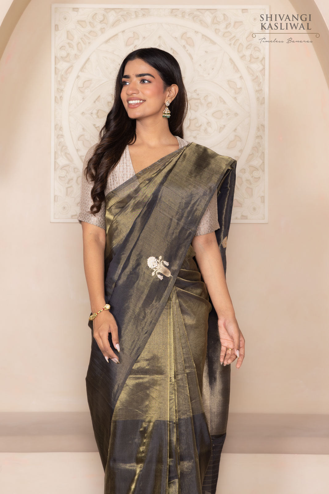 Black Handwoven Banarasi Kadhua Tissue Silk Saree