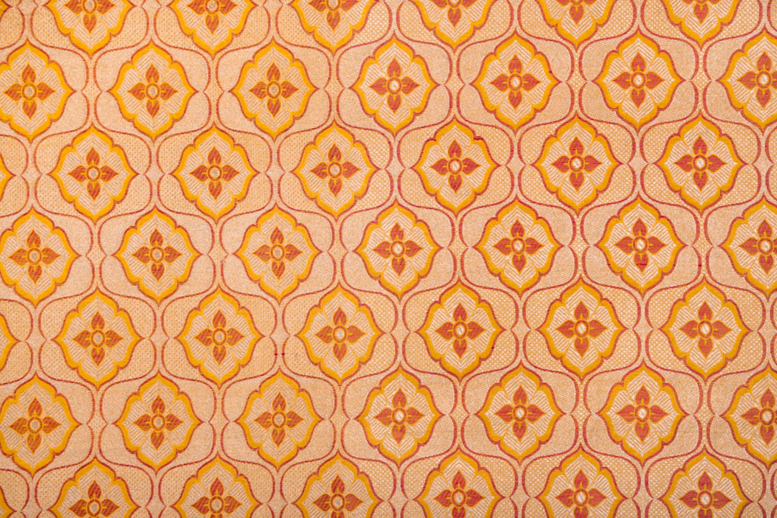Yellow Handwoven Banarasi Silk Fabric