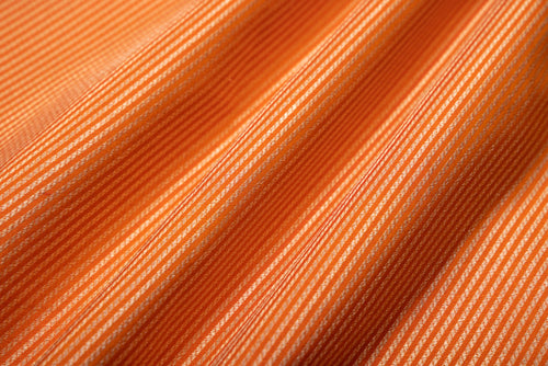 Orange Handwoven Banarasi Brocade Fabric
