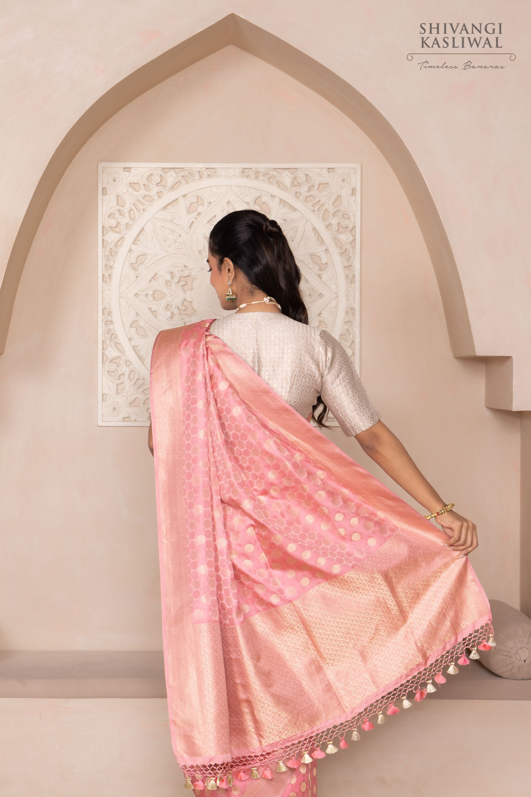 Pink Handwoven Banarasi Silk Saree