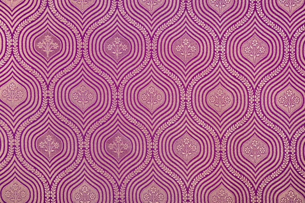 Magenta Pink Handwoven Banarasi Brocade Fabric