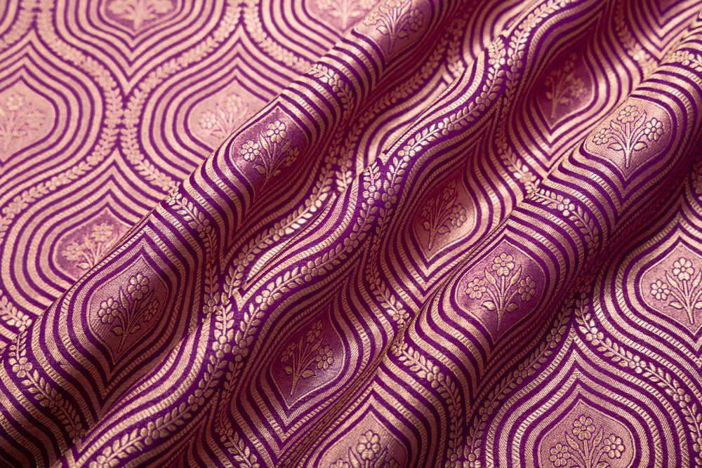 Magenta Pink Handwoven Banarasi Brocade Fabric