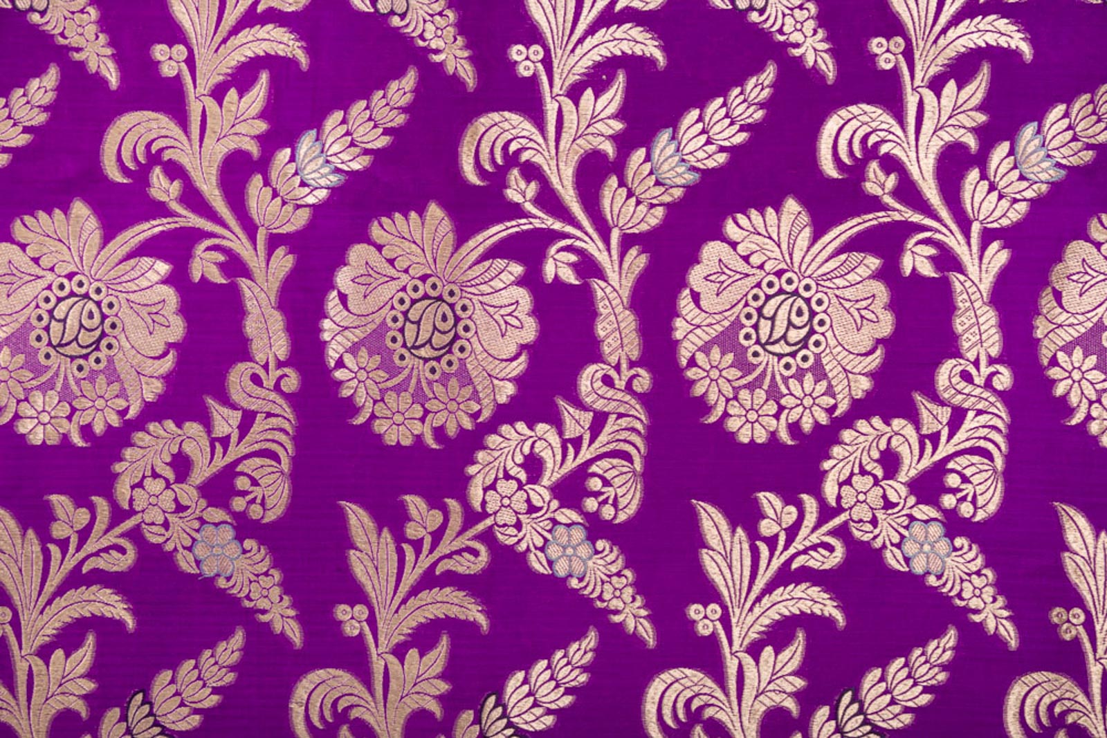 Purple Handwoven Banarasi Silk Fabric
