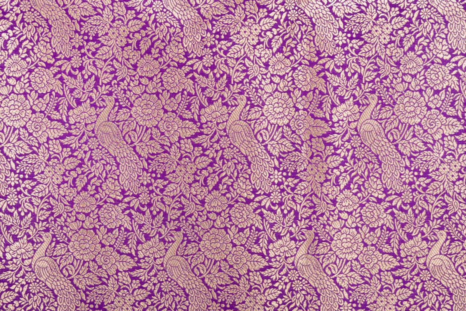 Magenta Pink Handwoven Banarasi Silk Fabric