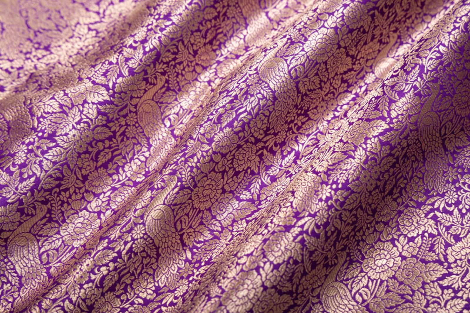 Magenta Pink Handwoven Banarasi Silk Fabric