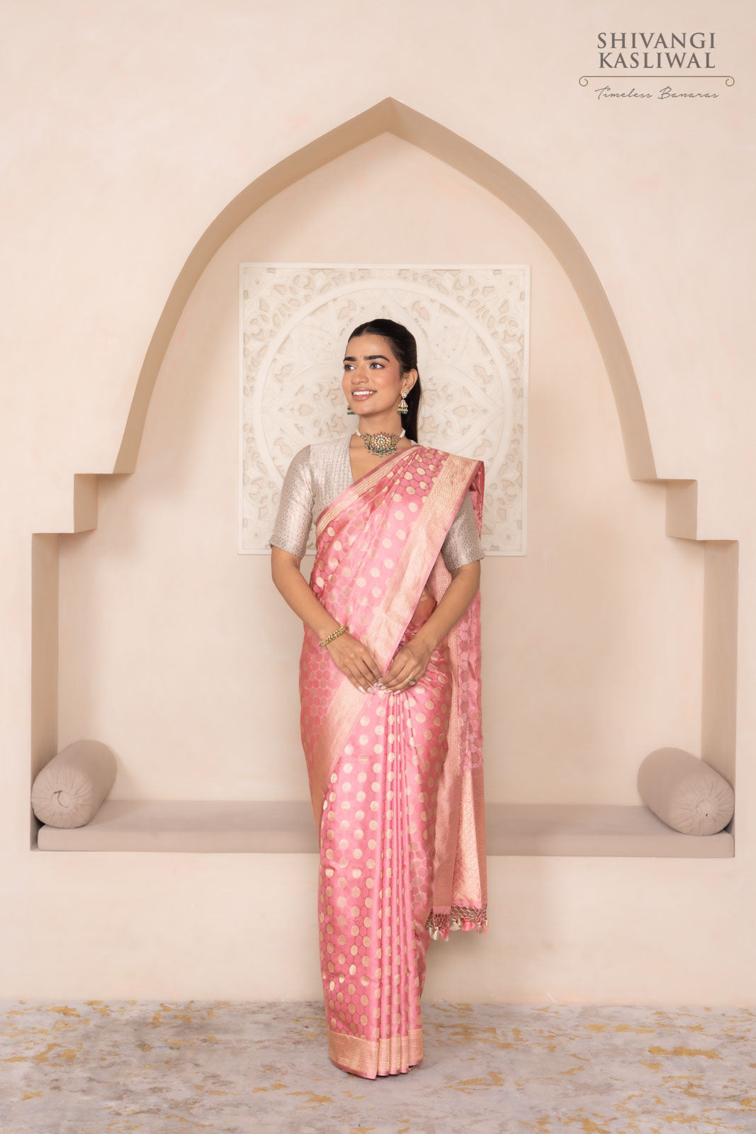 Pink Handwoven Banarasi Silk Saree