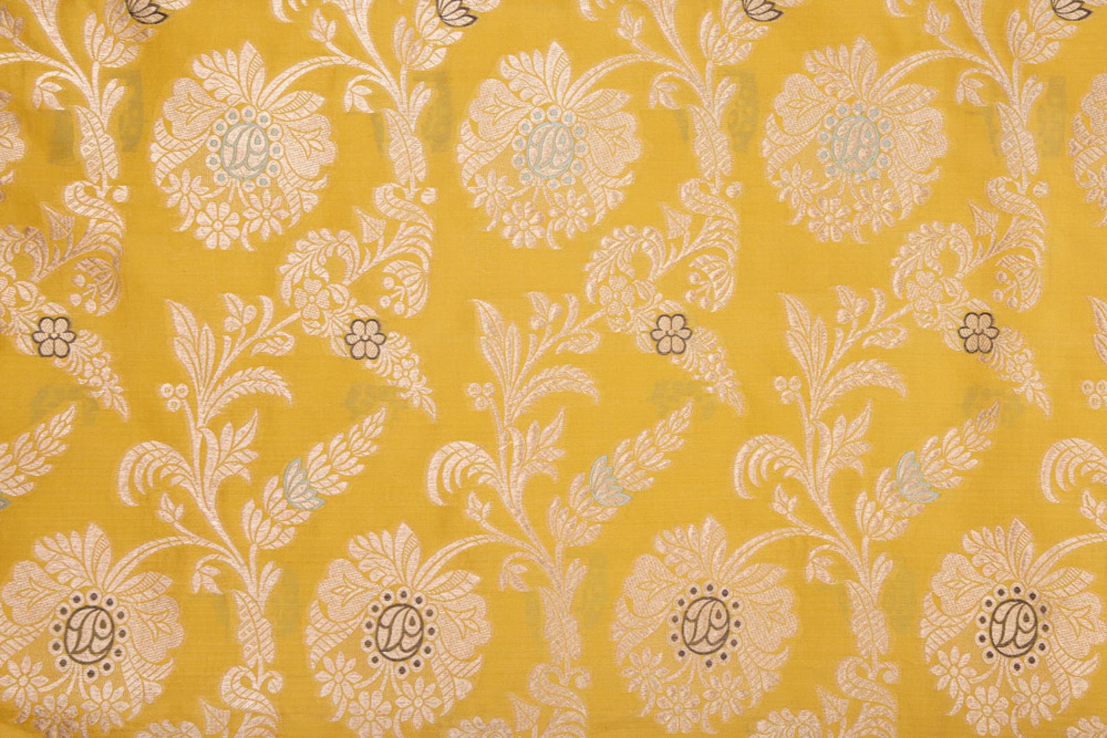 Lemon Yellow Handwoven Banarasi Silk Fabric