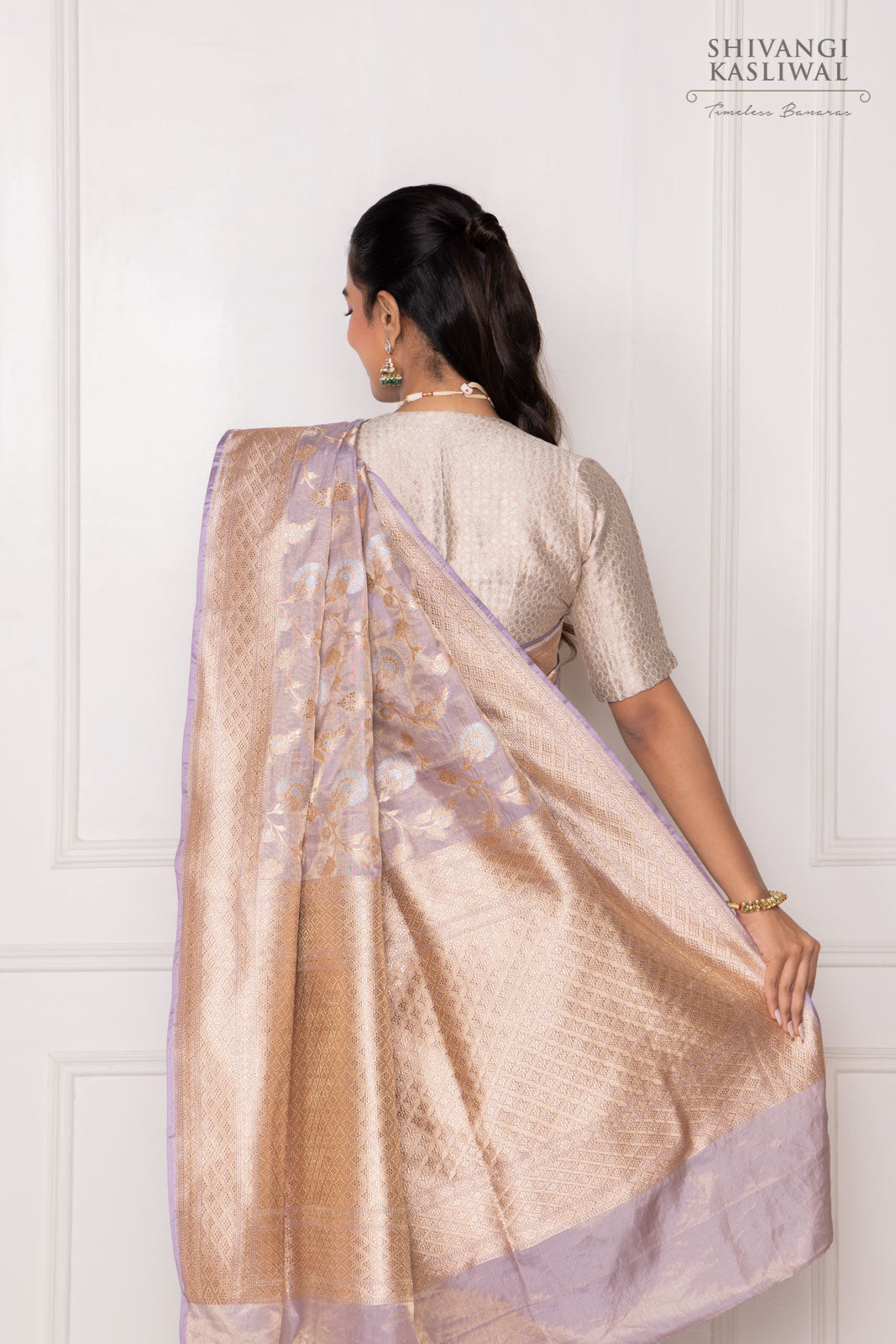 Mauve Handwoven Banarasi Silk Saree