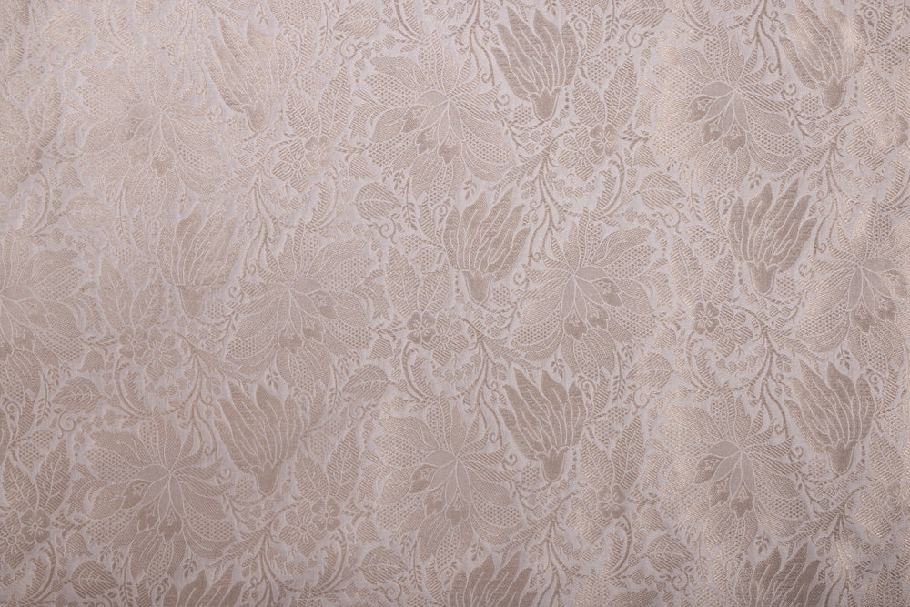 Off-White Handwoven Banarasi Silk Fabric