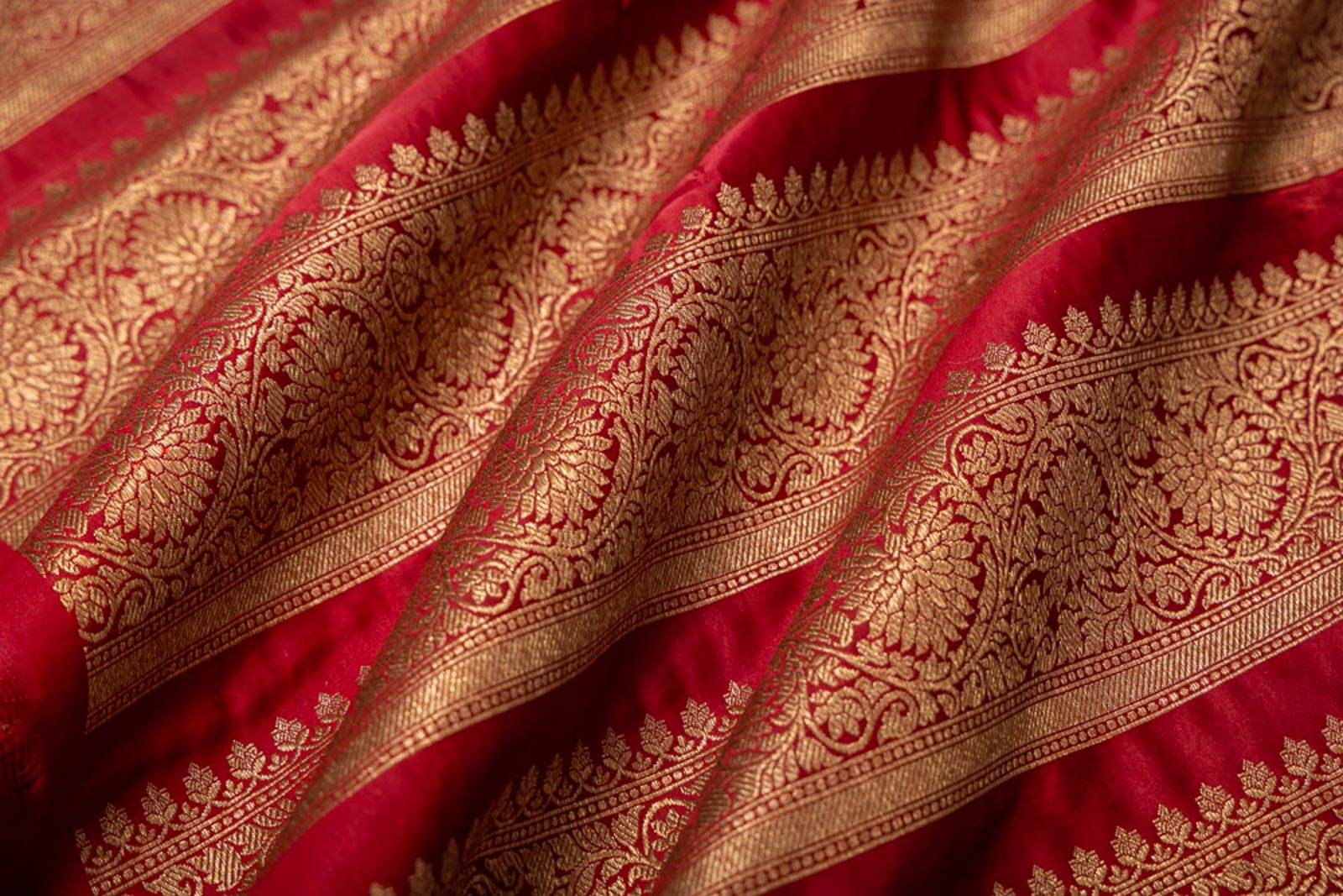 Maroon Handwoven Banarasi Silk Fabric