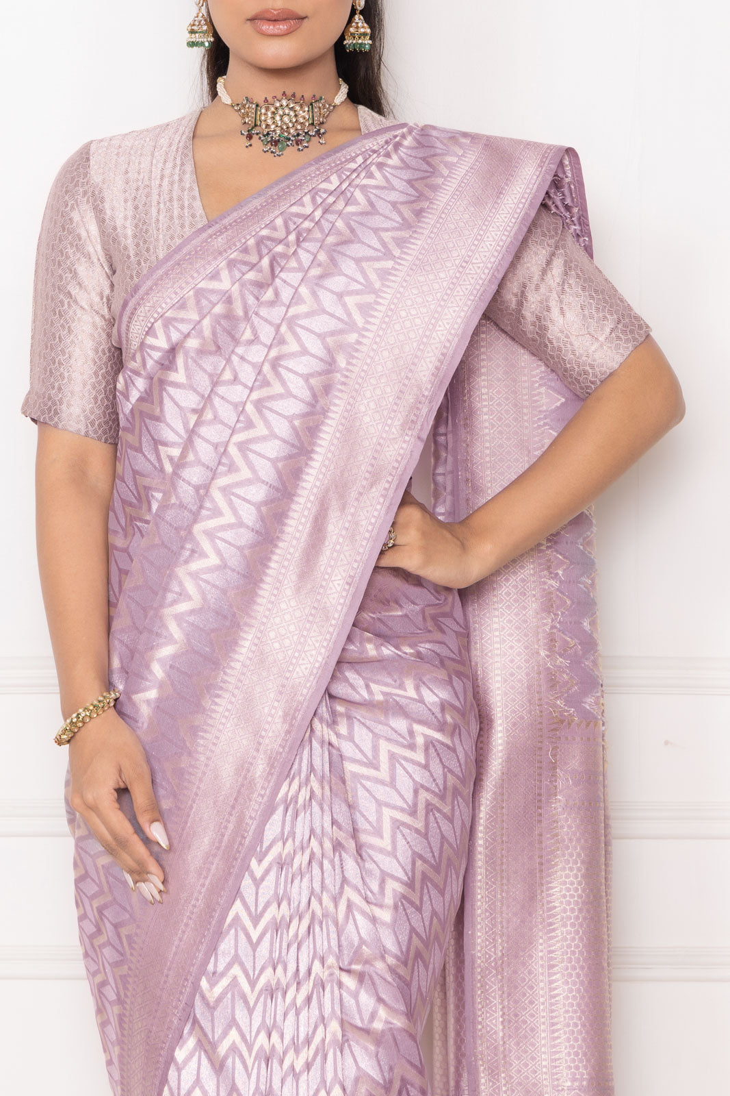 Lavender Handwoven Banarasi Silk Saree