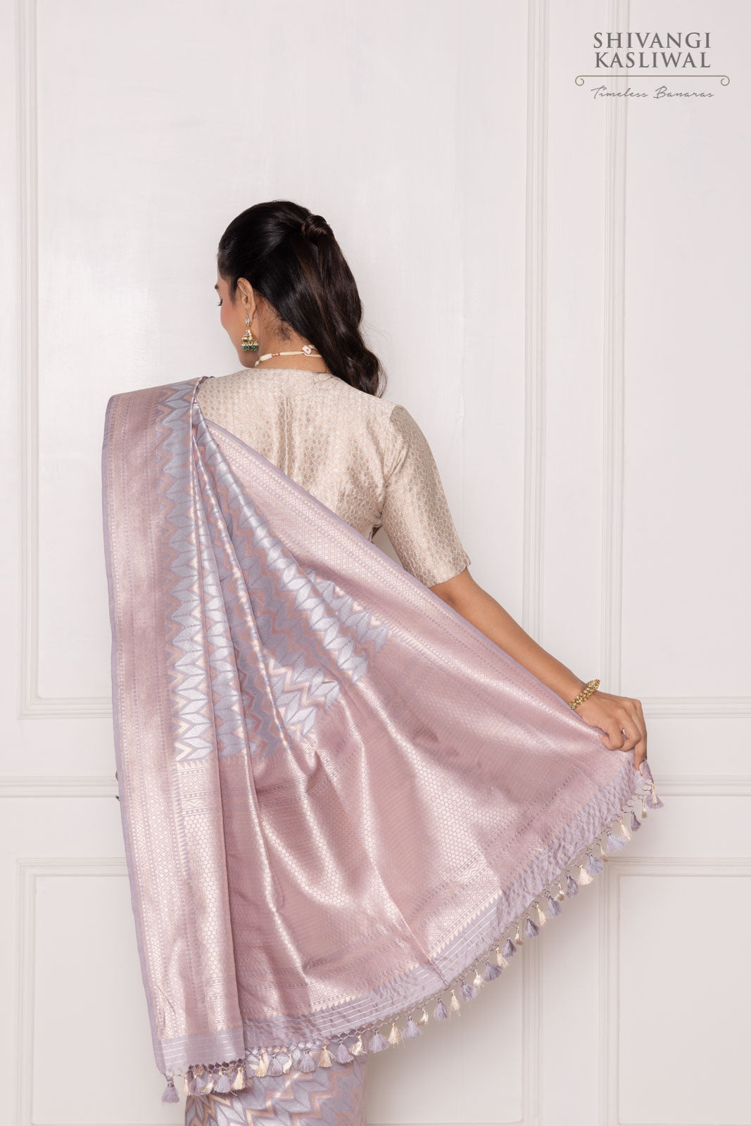 Lavender Handwoven Banarasi Silk Saree