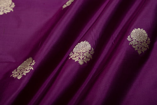 Purple Handwoven Banarasi Silk Fabric