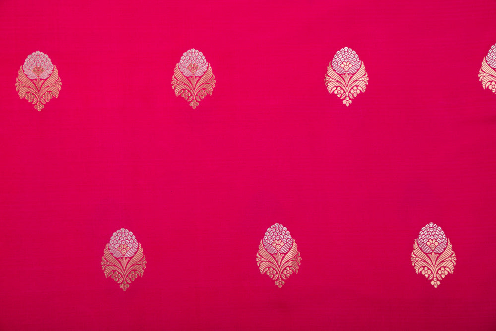 Rani Pink Handwoven Banarasi Silk Fabric