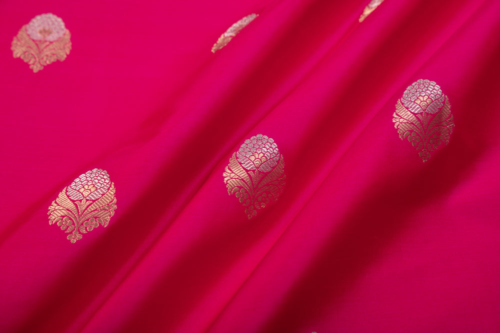 Rani Pink Handwoven Banarasi Silk Fabric