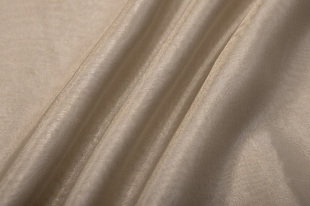 Silver Handwoven Banarasi Tissue Silk Fabric