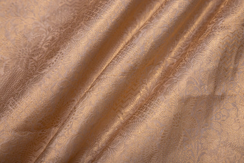 Off-White Gold Handwoven Banarasi Tissue Silk Fabric