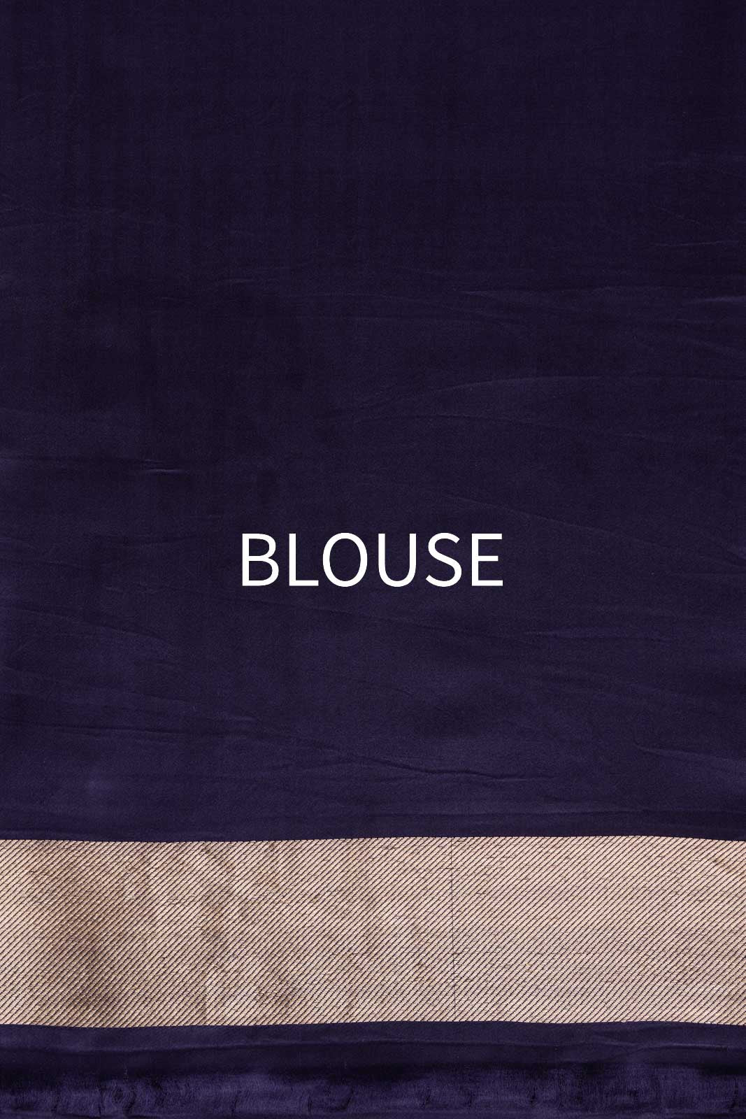 Navy Blue Handwoven Banarasi Satin Silk Saree