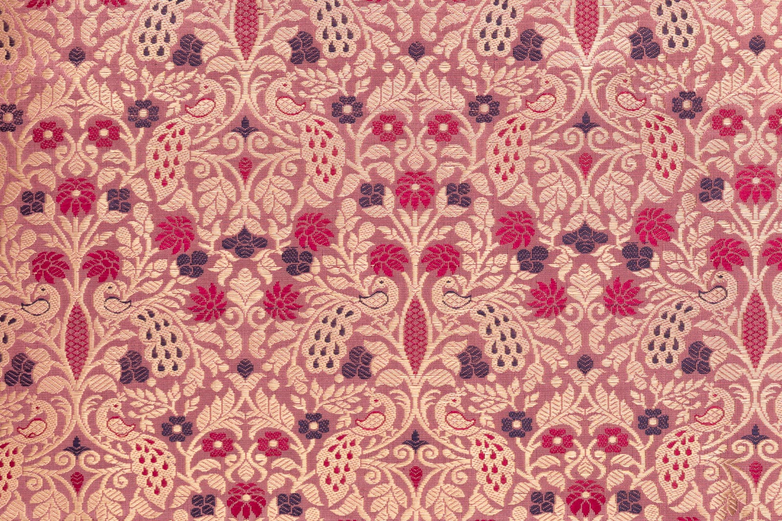 Baby Pink Handwoven Banarasi Satin Silk Fabric