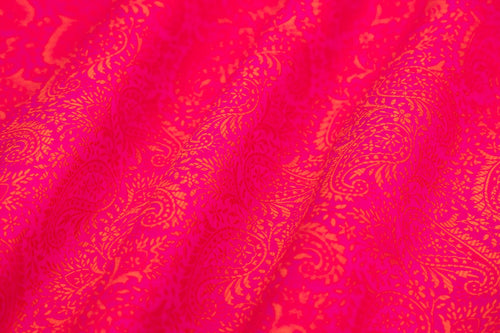 Rani Pink Handwoven Banarasi Tanchoi Silk Fabric