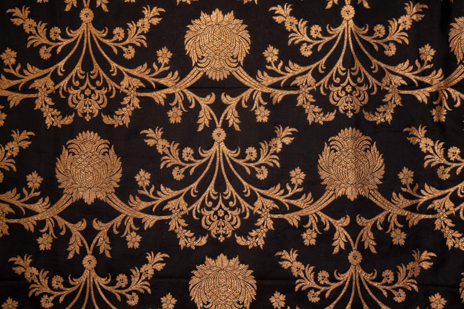 Black Handwoven Banarasi Silk Fabric