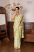 Green Organza Leheriya Saree with Hand Embroidery