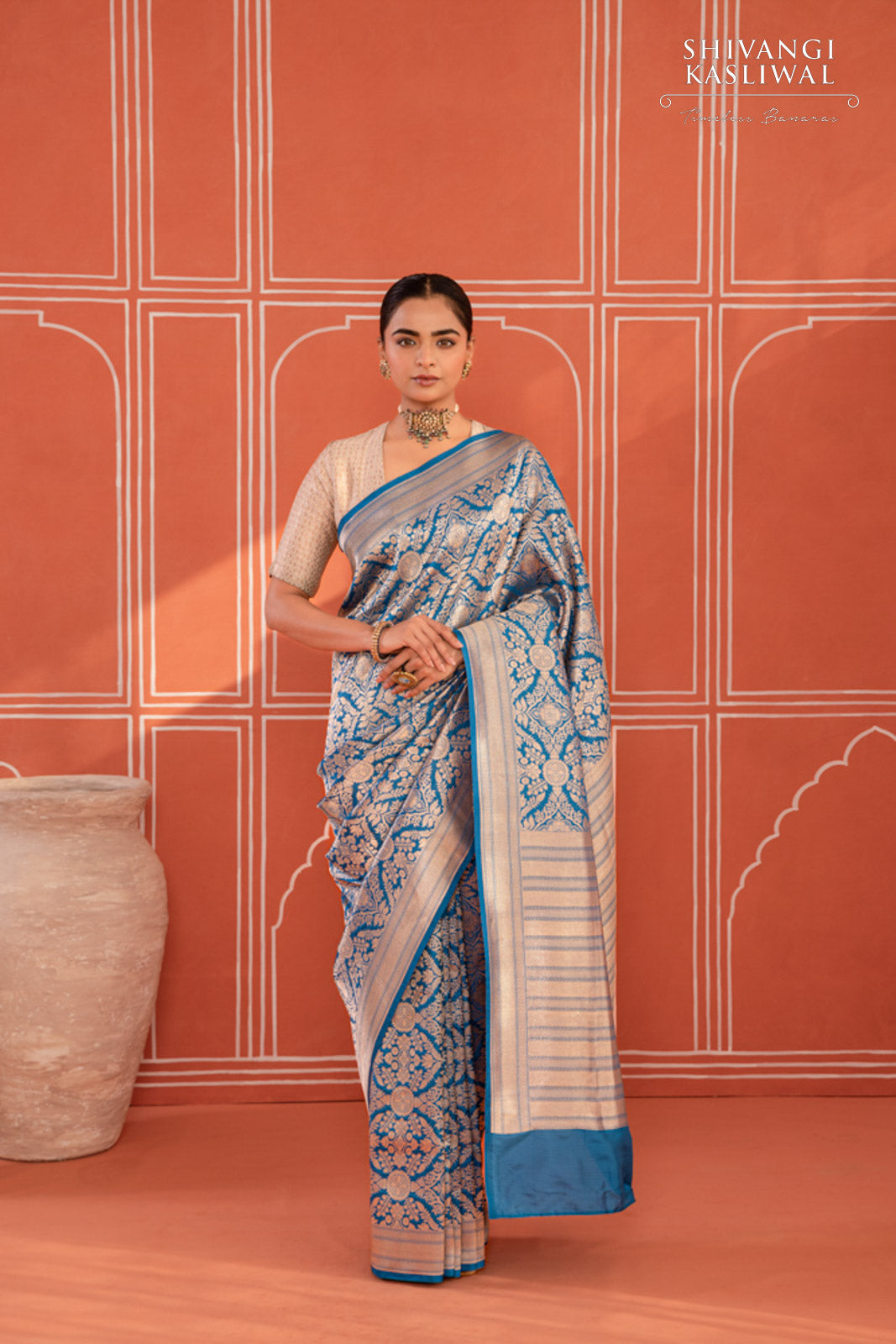 Blue Handwoven Banarasi Silk Saree