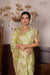 Green Organza Leheriya Saree with Hand Embroidery