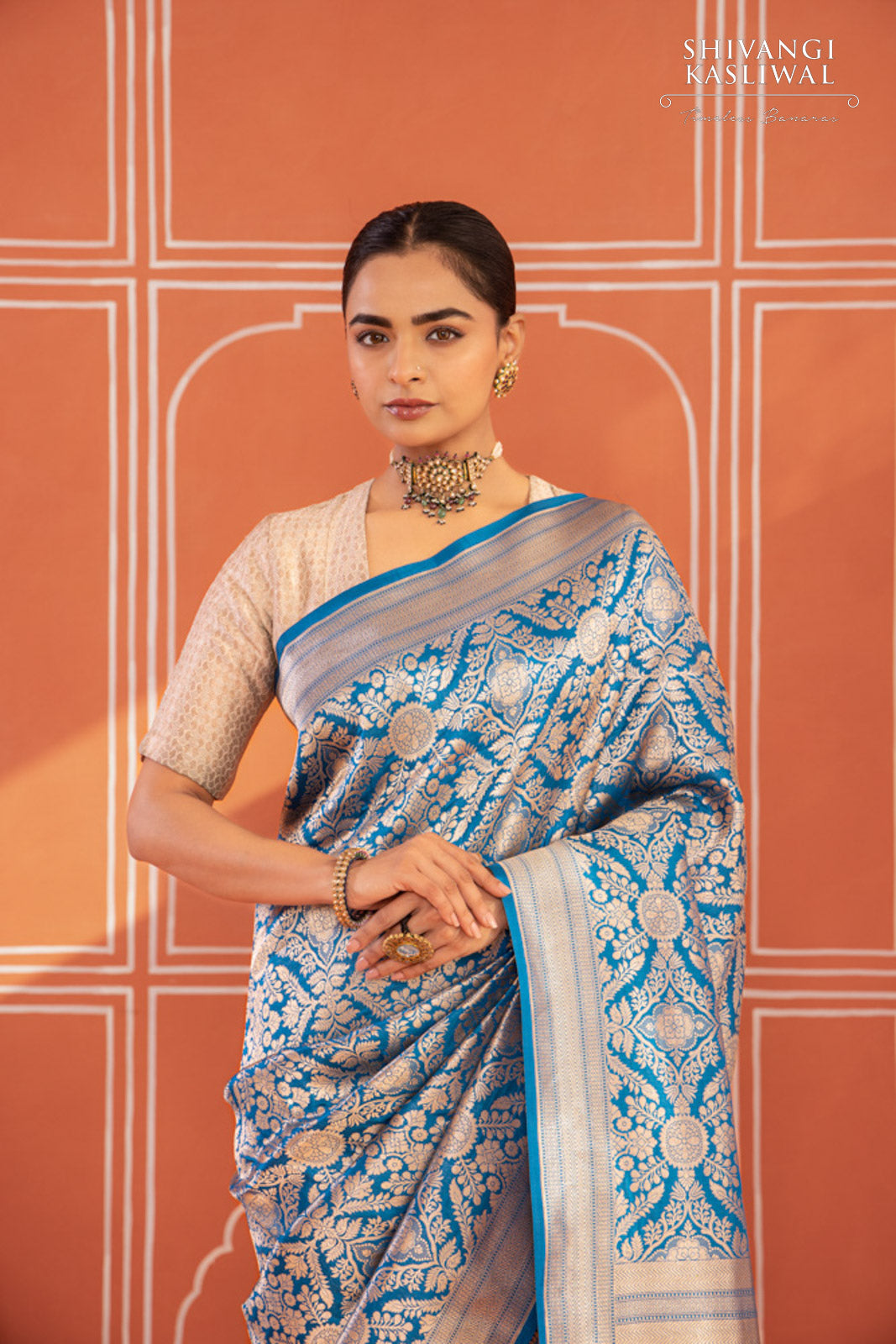 Blue Handwoven Banarasi Silk Saree