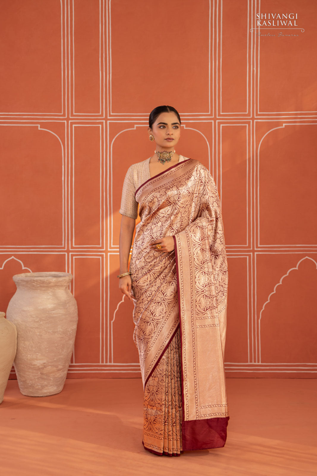 Brown Handwoven Banarasi Silk Saree SOLD