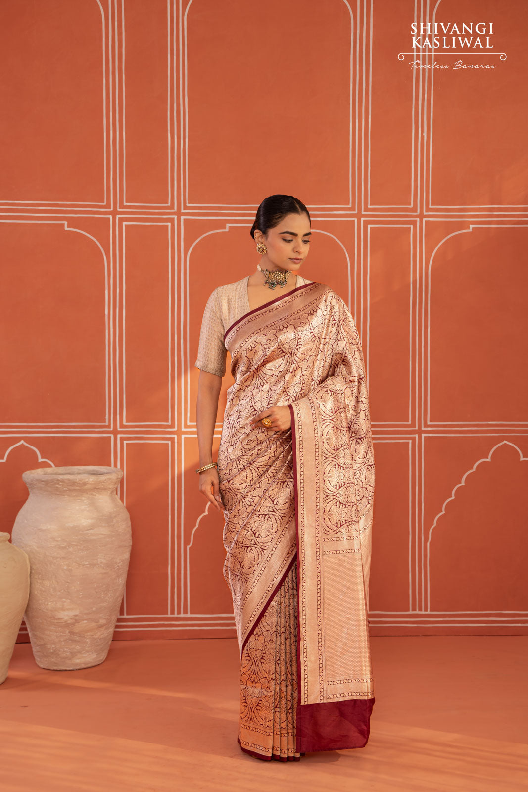 Brown Handwoven Banarasi Silk Saree SOLD