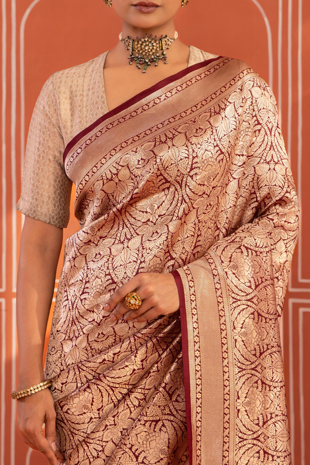 Brown Handwoven Banarasi Silk Saree SOLD