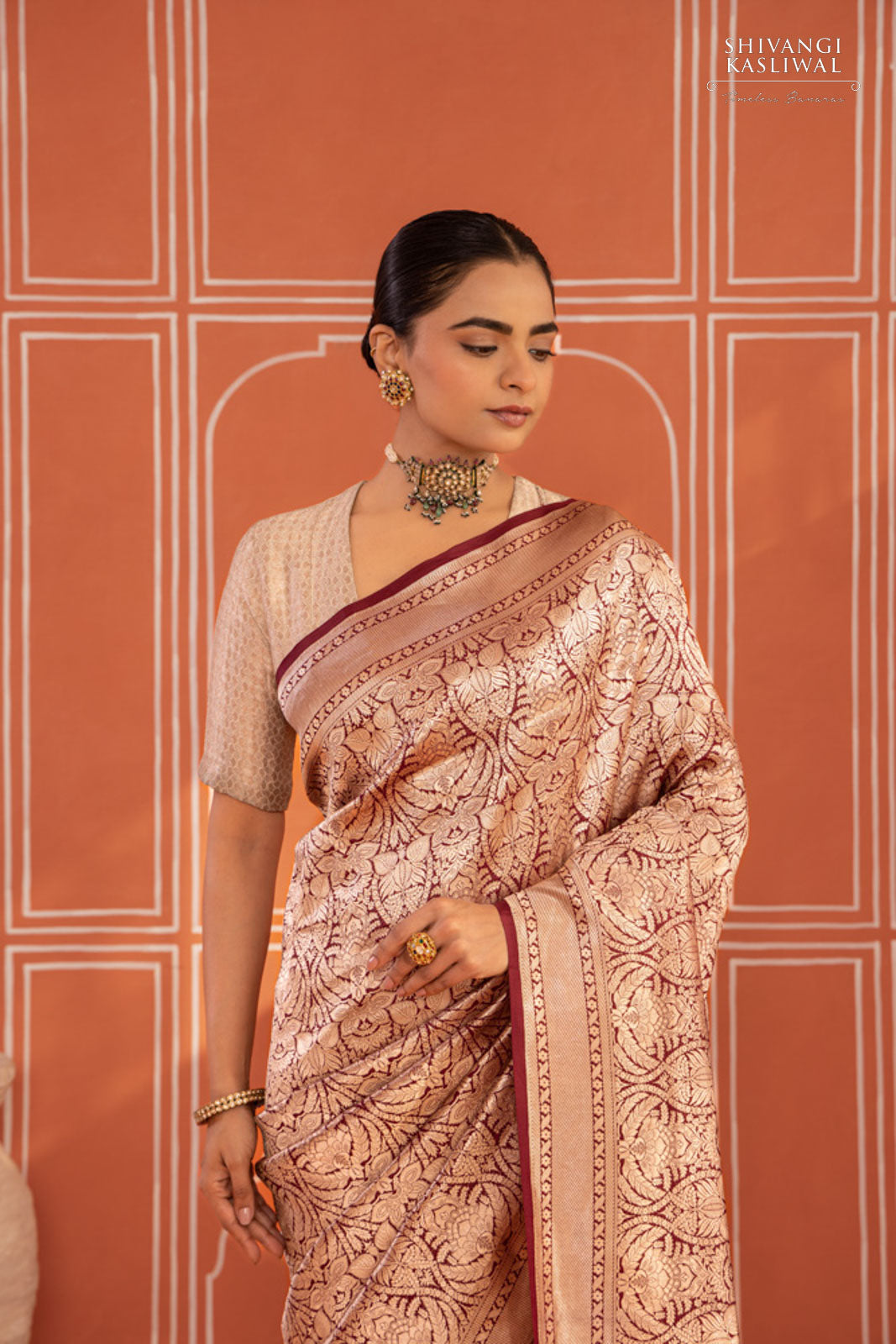 Brown Handwoven Banarasi Silk Saree SOLD